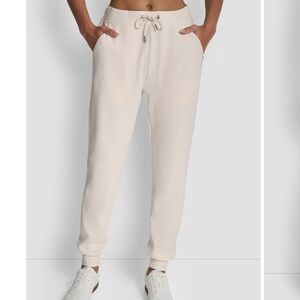 NEW DKNY WOMENS HIGH-RISE RIB-KNIT JOGGER SIZE: M